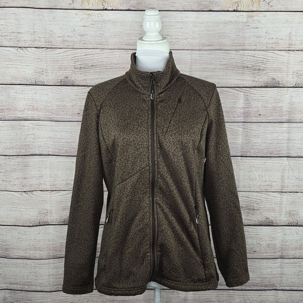 L.L. Bean Misses Mountain Laurel Stretch Fleece Jacket Large Full Zip Brown